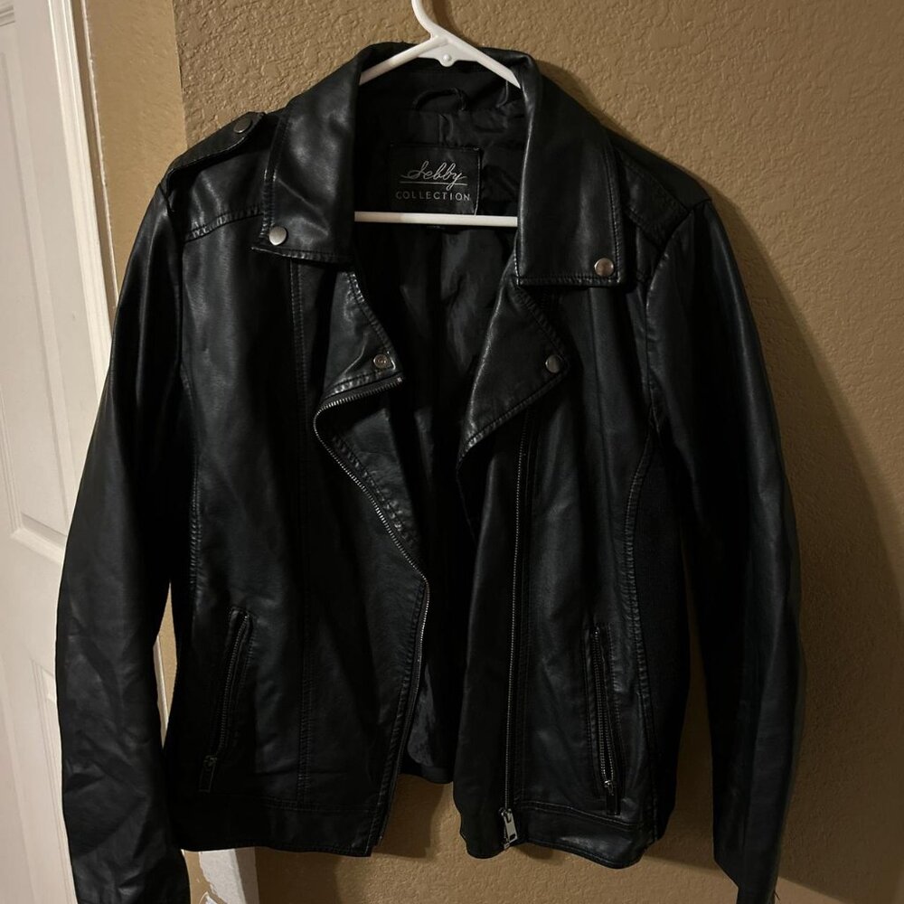 SEBBY COLLECTION WOMEN FAUX LEATHER MOTOR BIKER JACKET